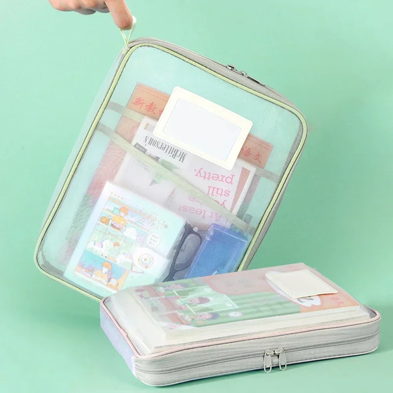 Document Scanner Portable - حقيبة مستندات شفافة بسحاب مقاس A4،